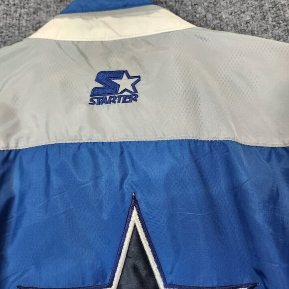Vintage Starter Dallas Cowboys Windbreaker Men's Large Blue NFL Football Jacket - Picture 12 of 16